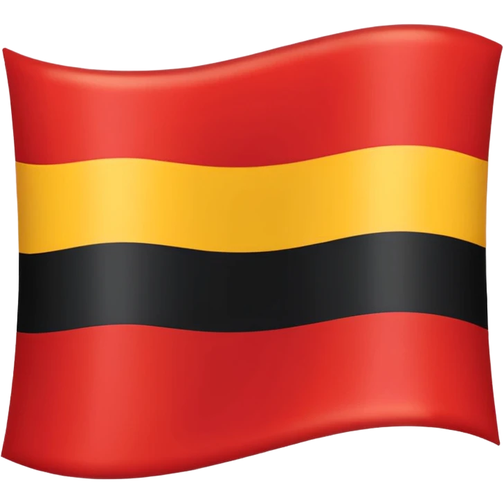 A wawy black and red rectangle with medium sized yellow circle in the middle flag emoji