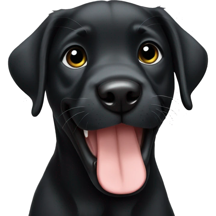 black labrador puppy with thumbs up emoji