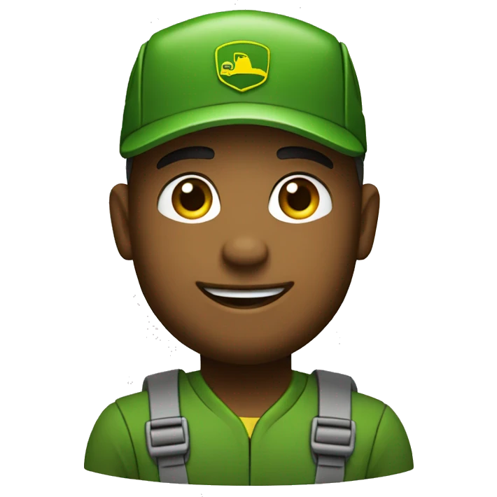 Service engineer with a John Deere cap emoji