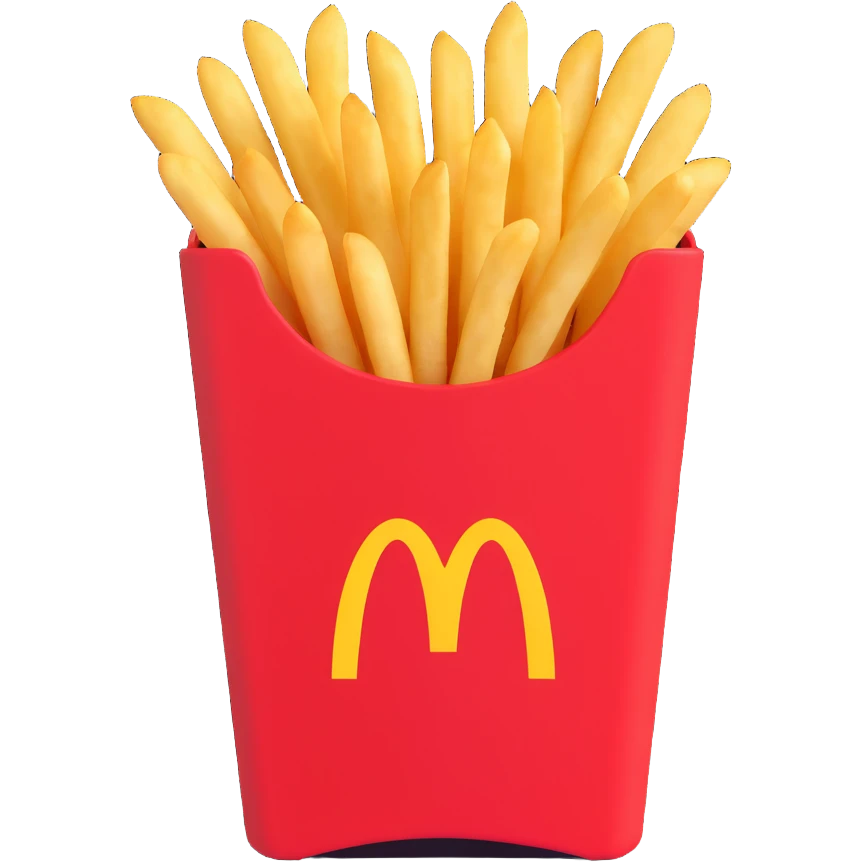 McDonald's French fries, realistic style, red fry box with golden fries, no text, clean background emoji