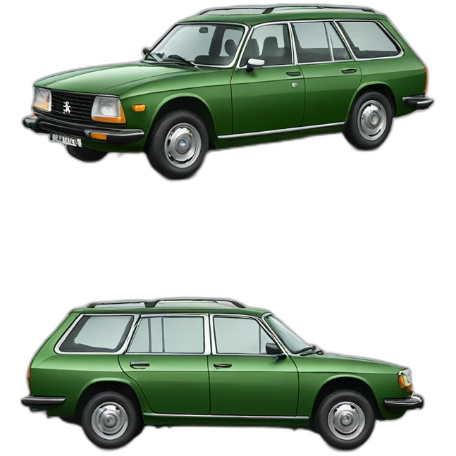 Green metallic Peugeot 304 stationwagon emoji