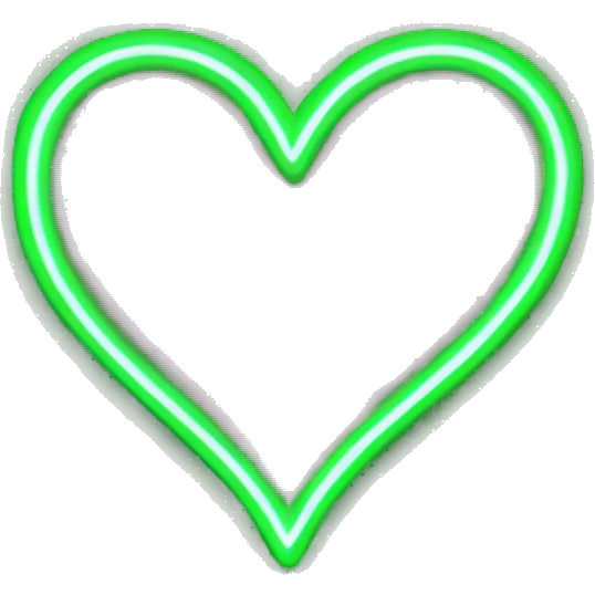 Neon green heart emoji