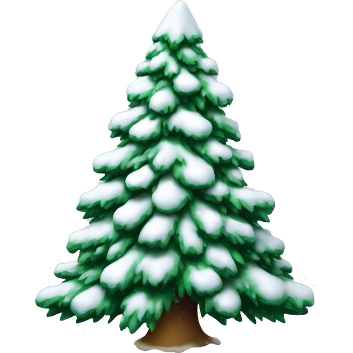 Christmas tree covered with snow emoji