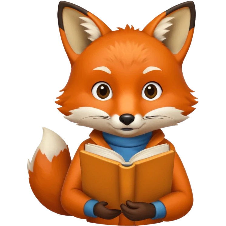 Fox reading a book emoji