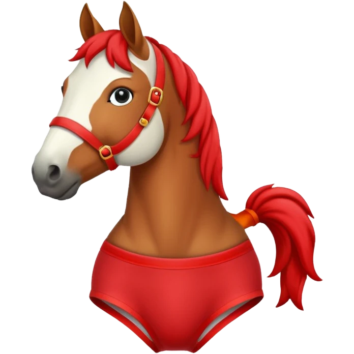 Horse wearing underwear  emoji