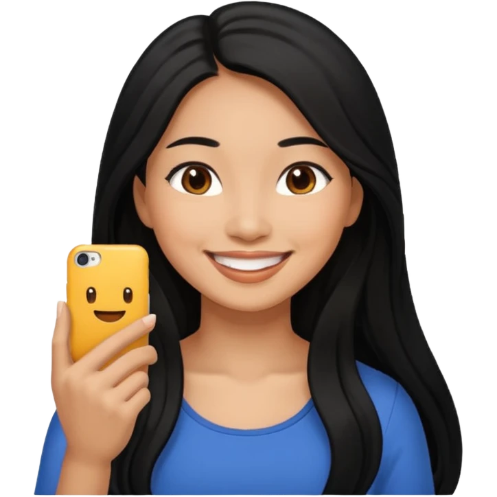 Philippines woman with long hair is enjoying  emoji