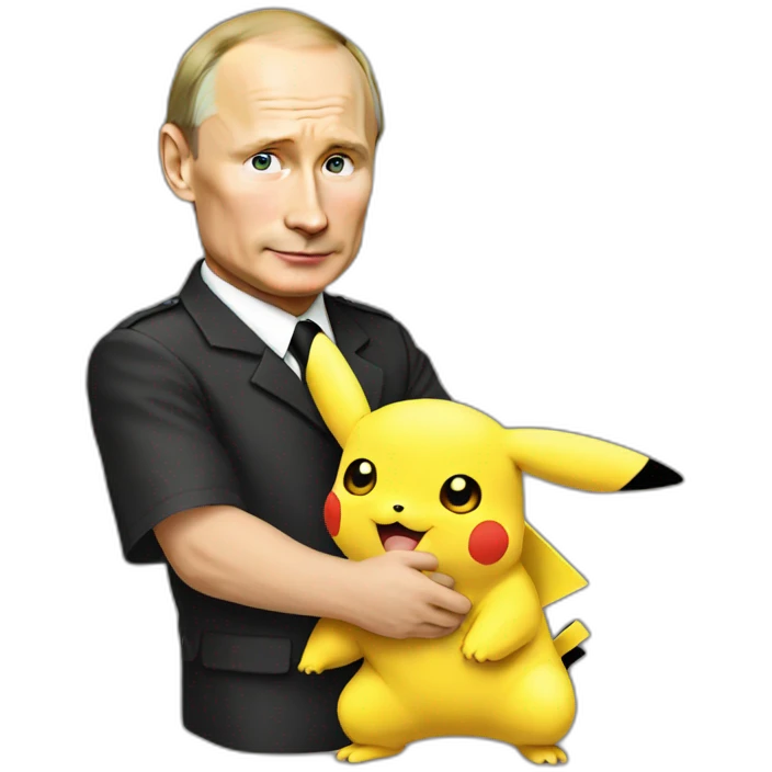 Putin holding pikachu emoji