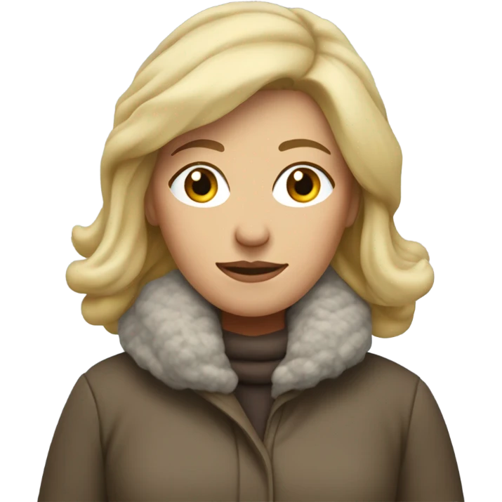 freezing blonde middle age woman winter emoji