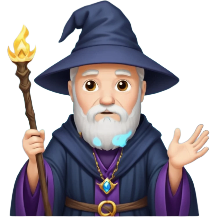 old wizard casting spells emoji