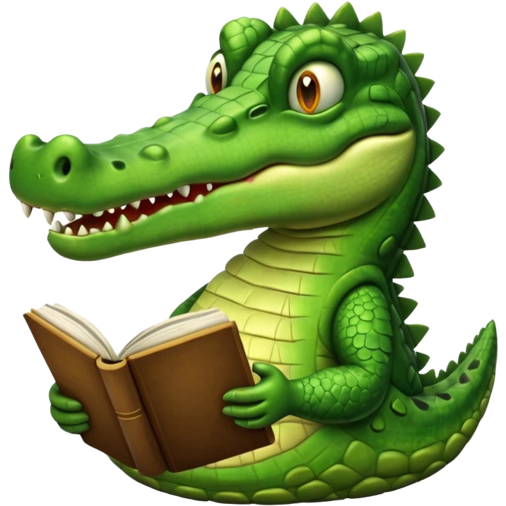 Crocodile + book emoji