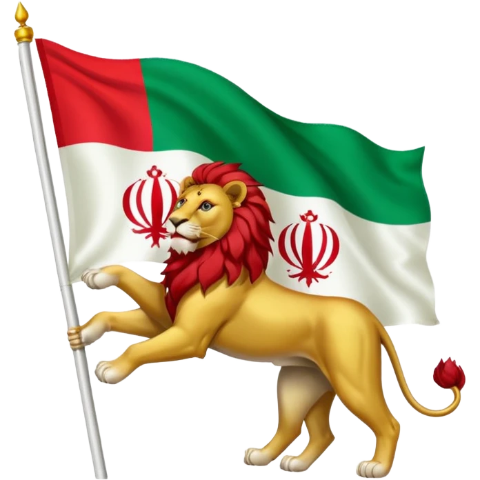 Iranian flag with the lion and sun emblem emoji