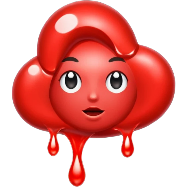 glitter red blood emoji