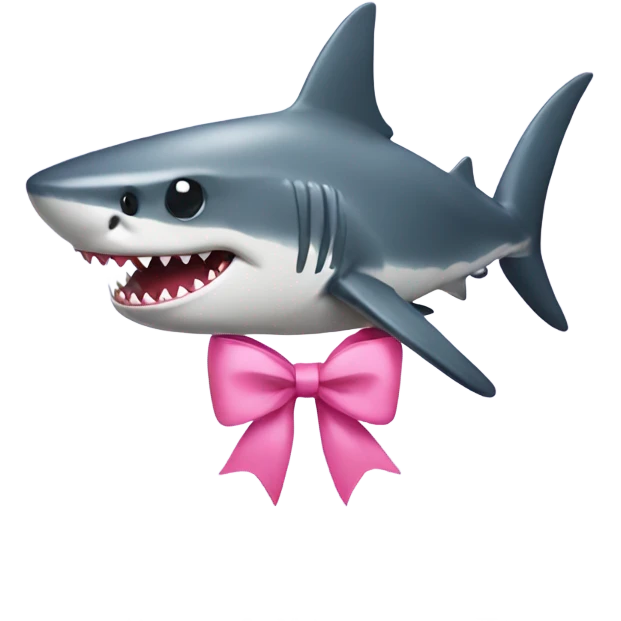 Shark with pink bow emoji