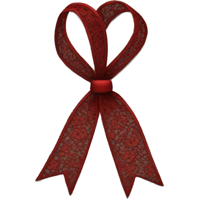 black and red lace bow emoji