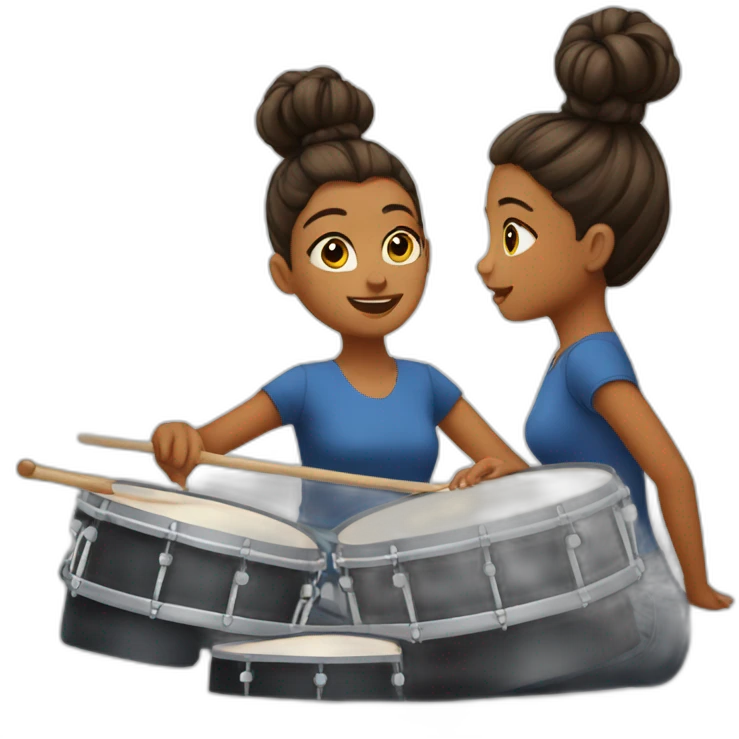 Hair-bun-girl-playing-drums emoji
