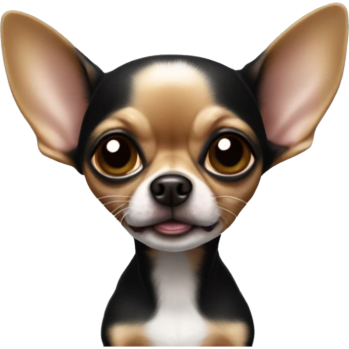 Black and brown chihuahua as an alien emoji