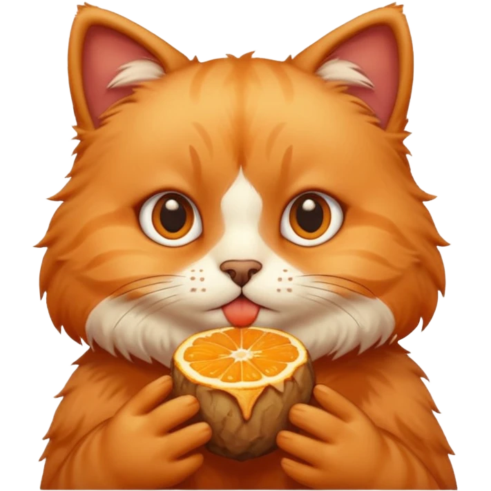 Cute cate eating a real bear emoji