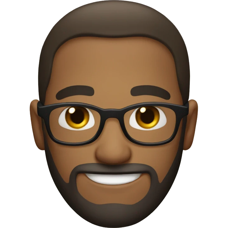 Man without a beard, with glasses , rubbing hands and smiling emoji
