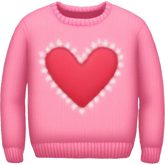 cute pink christmas sweater hearts emoji