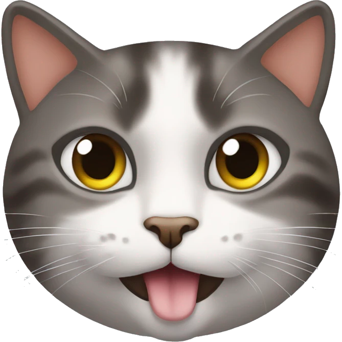 Chat qui mange des pattes emoji