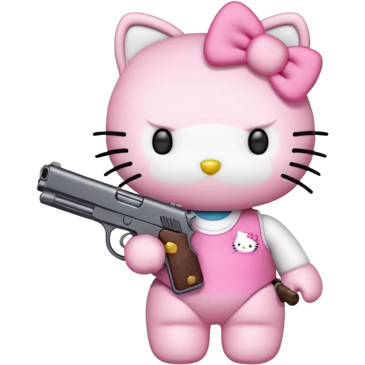 hello kitty with gun emoji