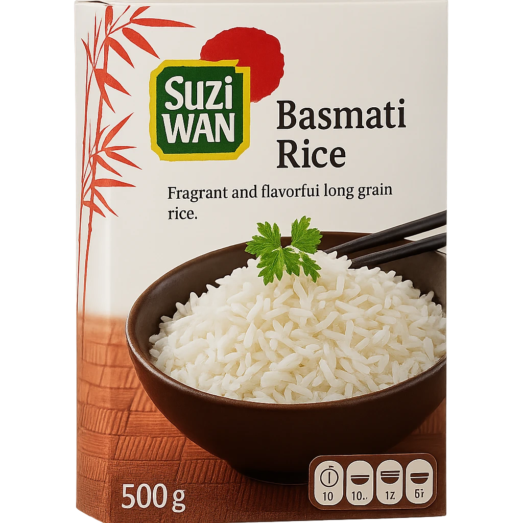 Realistic style white rice box inspired by the reference image, natural details, no background. emoji