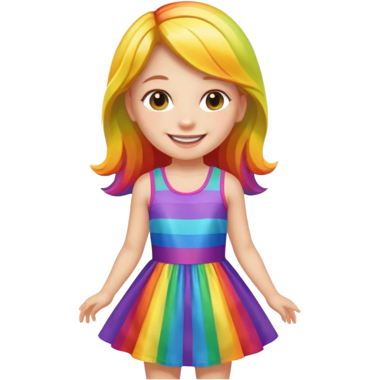 girl with rainbow dress emoji