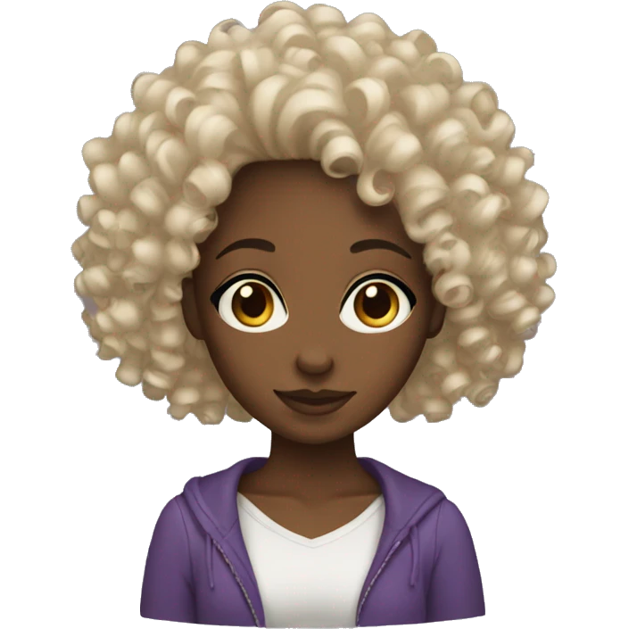 Black girl curly hair  emoji