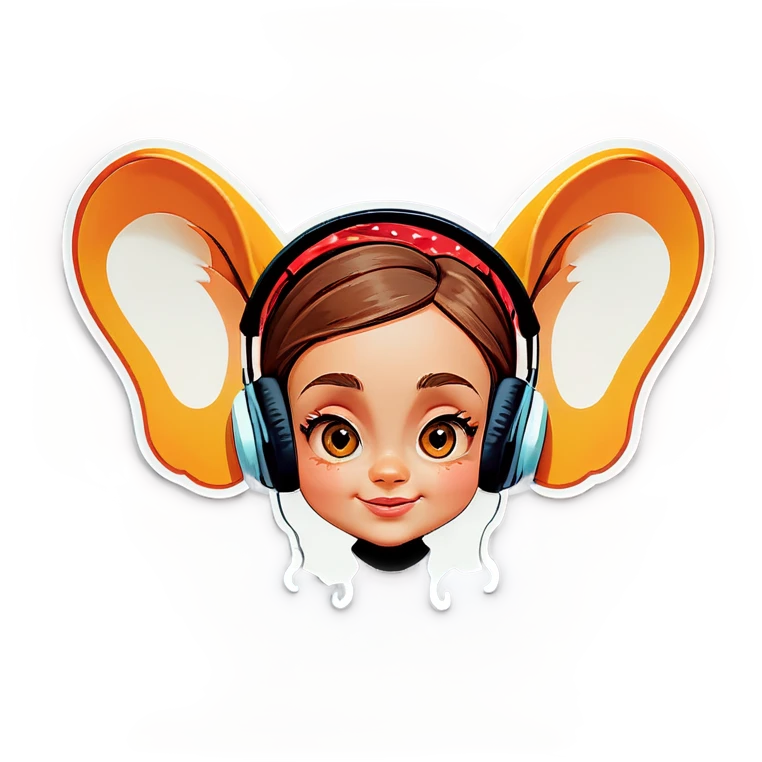 Giant listening ears emoji