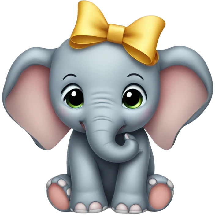 baby elephant wearing a bow  emoji