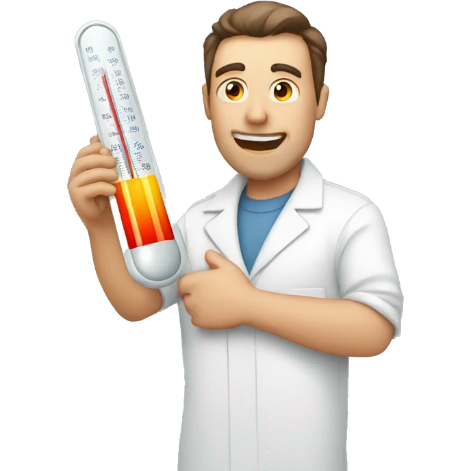 man, fever, high temperature thermometer emoji