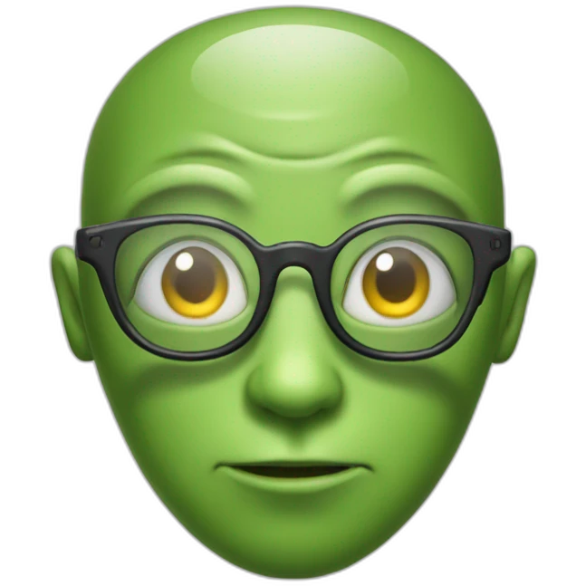 Alien avec des lunettes de vu emoji
