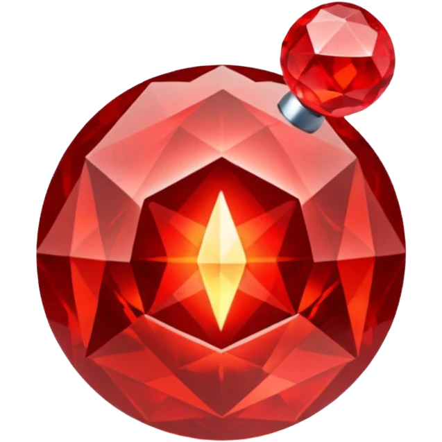 Red crystal with a red glow coming from its center. In the center of the crystal a $ emoji