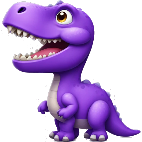 Funny purple dinosaur emoji