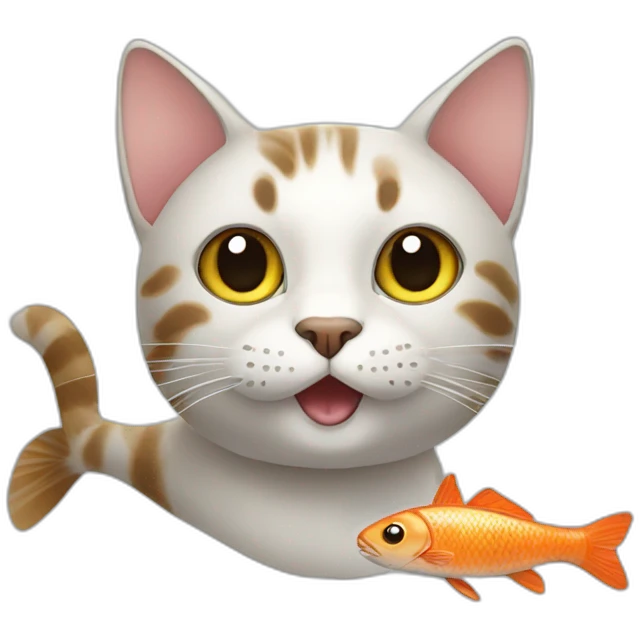 Cat with fish emoji