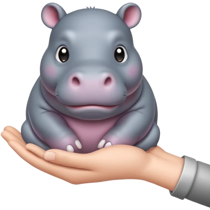 A little hippo in the hand emoji