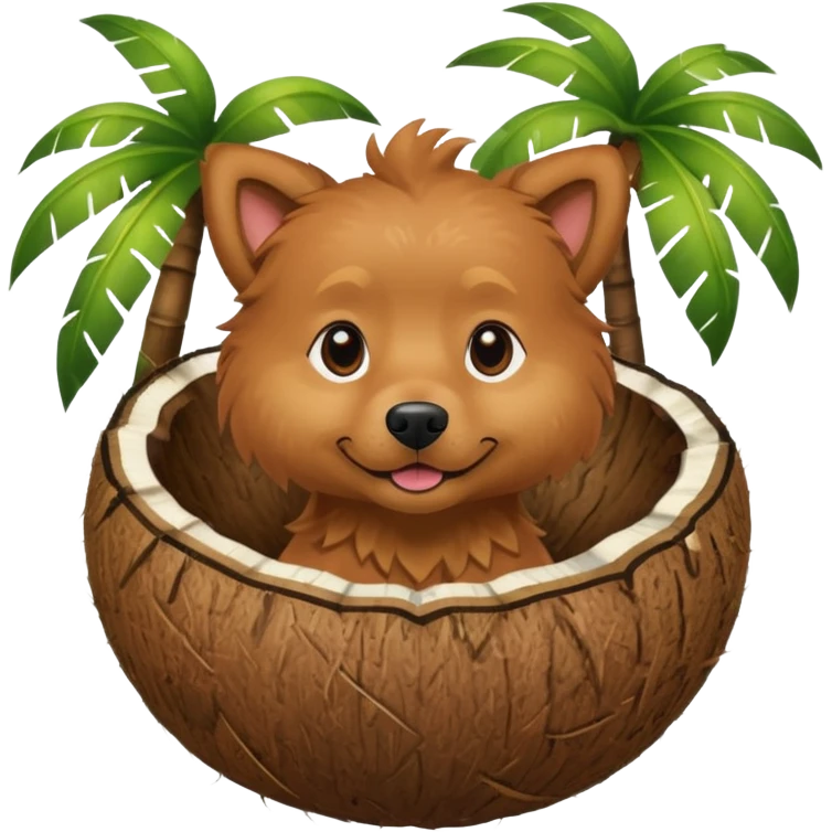 dog in a coconut emoji