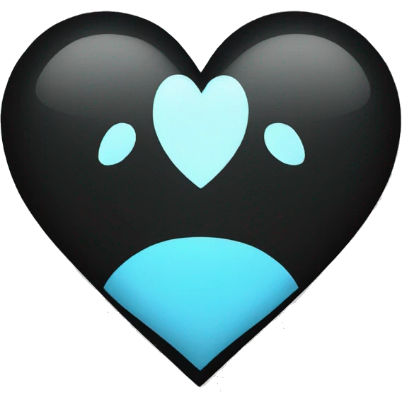 Half black and light blue heart emoji