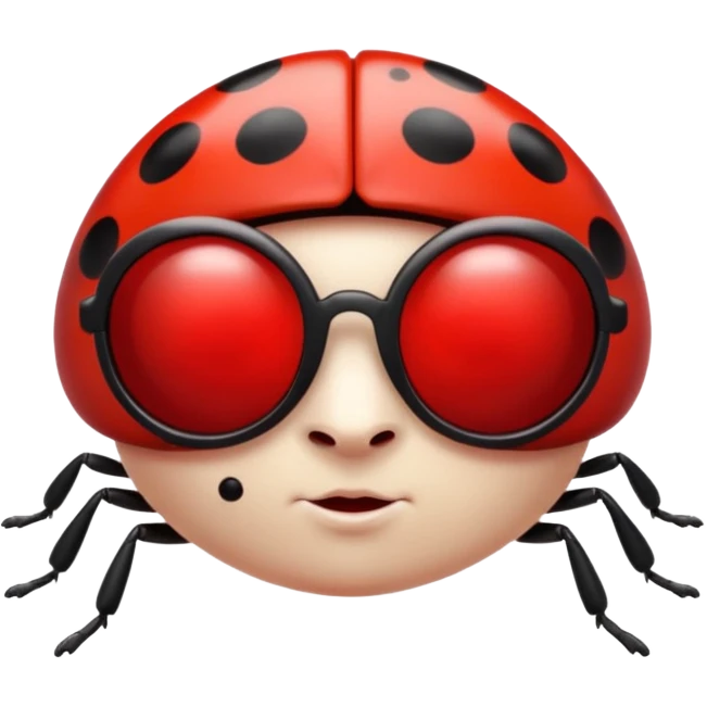 an evil ladybug with dark sunglasses  emoji