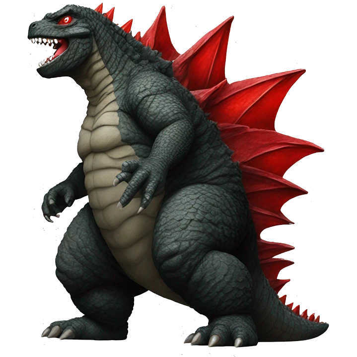 Godzilla with red cristals on his back emoji