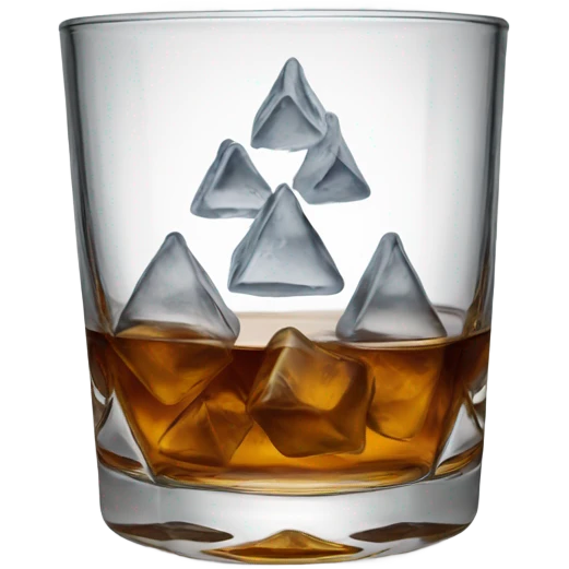 Delta symbol in a whiskey glass emoji