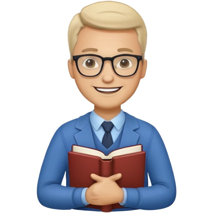 light man teacher holding books emoji