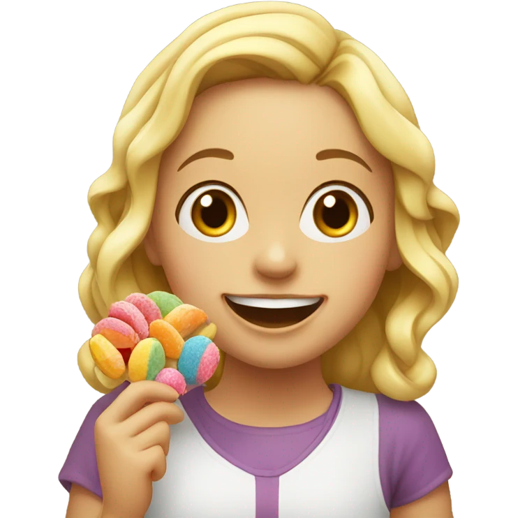 a girl eat sweets emoji