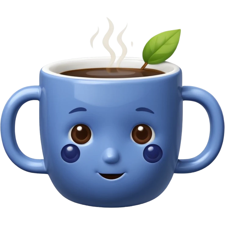 Coffee MUG WITH BLUEBERRY ON THE MUG emoji