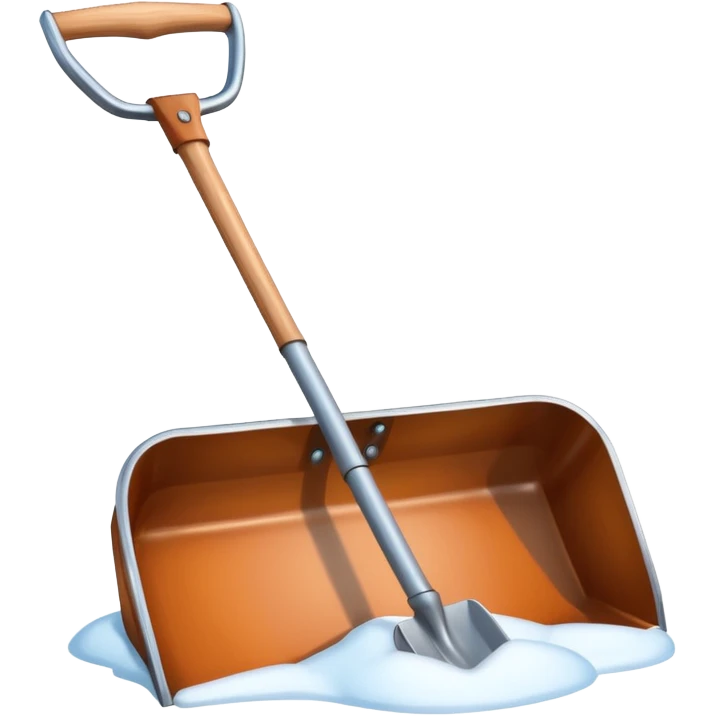 snow shovel object icon, metal snow shovel with wooden handle, winter equipment, glossy highlights, 3D cartoon, mobile game icon style, centered, clean background, no text, no watermark

 emoji