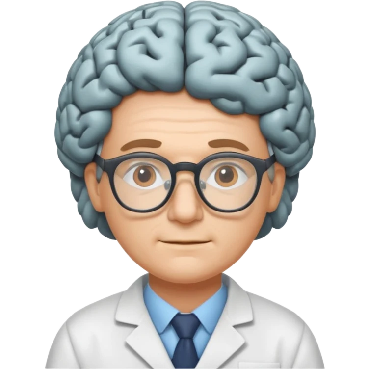 big brain scientist with glasses emoji