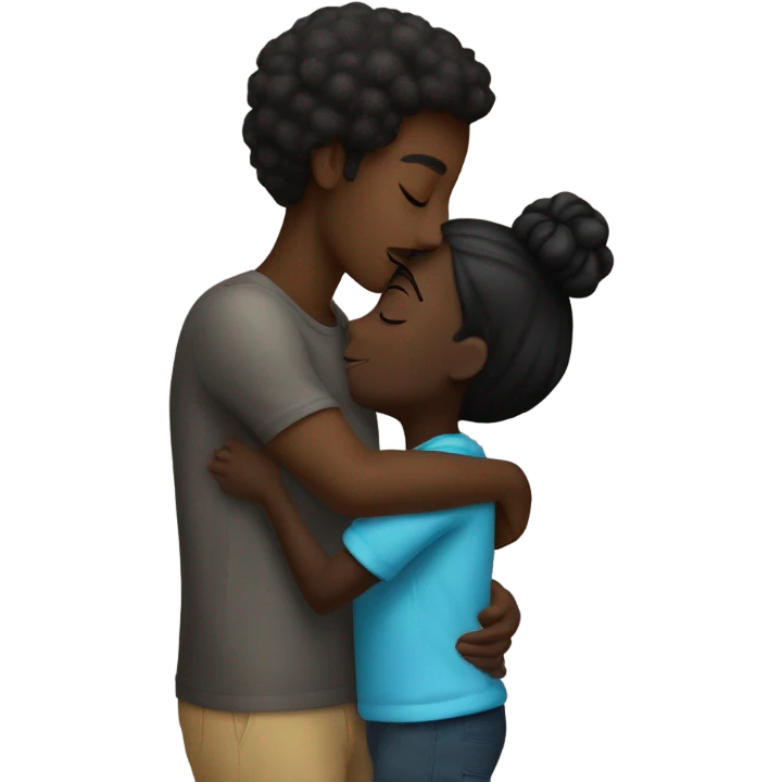 darkskin black girl kissing lightskin black guy   emoji