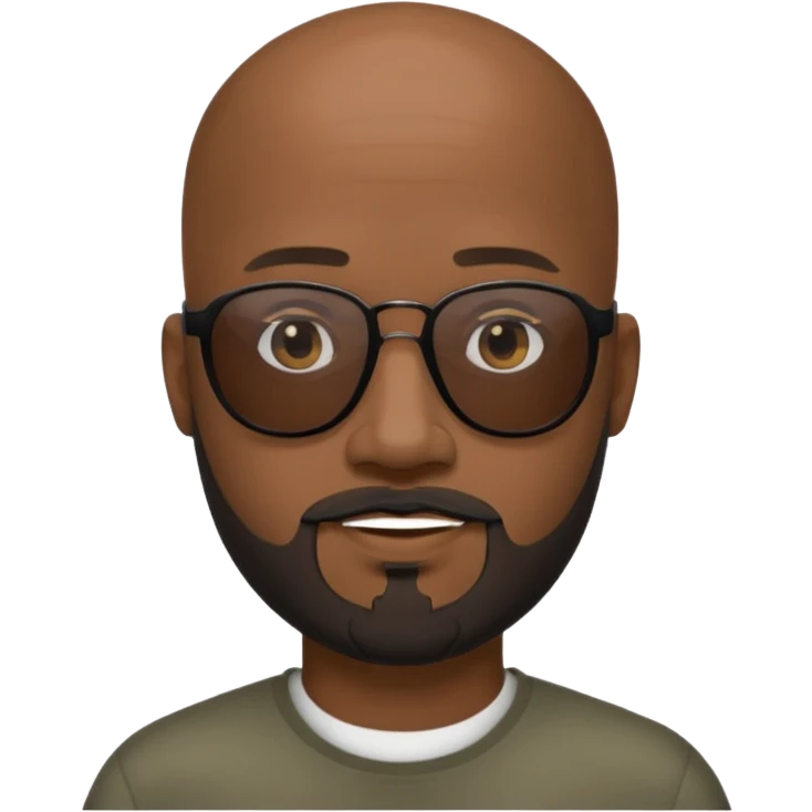 Bald male, Black-lens sunglasses, goatee beard, realistic portrait emoji