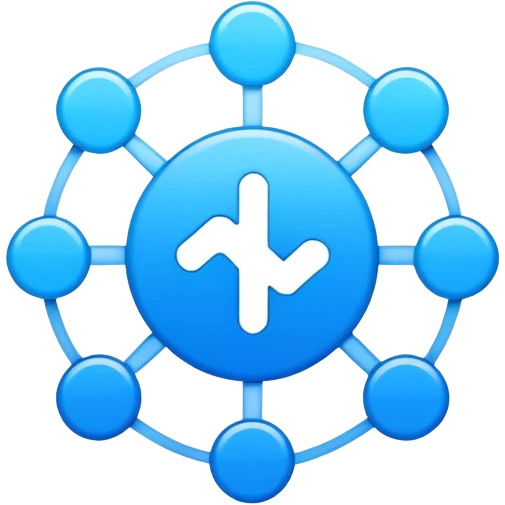 n8n logo, workflow automation, blue nodes connected emoji