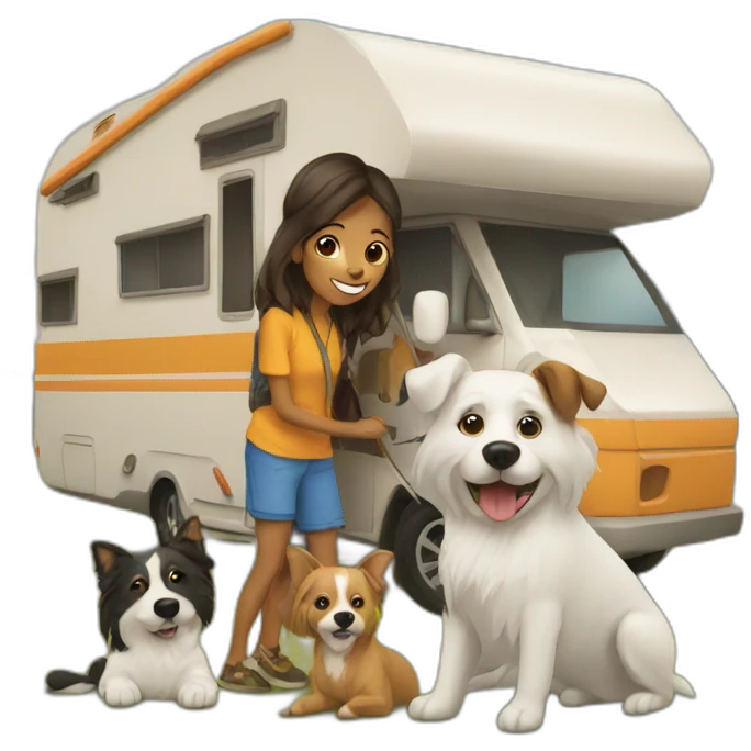 camper-with-dogs emoji